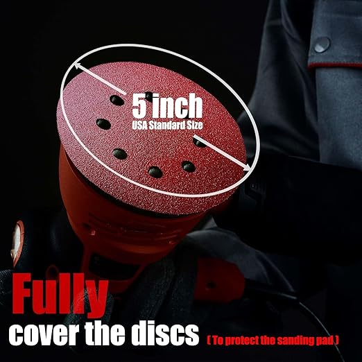 Sanding Pads for Orbital Sander, 5 Inch Orbital Sanding Pads, 220 Grit, 100Pcs