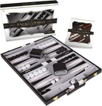 Backgammon Sets for Adults with Premium Leather Case | Classic Travel Backgammon Set for Adults and Kids with Strategy & Guide | 11 Inches | Small | Black