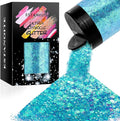 Estanoite Iridescent Chunky Glitter, 160G/5.64OZ Glitter, Mixed Fine & Chunky Glitter for Epoxy Resin, Holographic Glitter for Crafts Tumblers, Halloween Christmas Festival Painting Decor (Baby Blue)