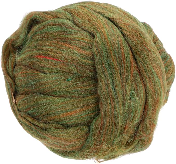 PATIKIL Wool Roving Yarn, 250G/8.8OZ Felting Wool Pure Roving Yarn, Grass Green