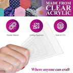 Quilting Acrylic Template Set | Precision Tools for Quilting Enthusiasts | Tumbler Blocks Design | Includes Sizes 4", 3", 2", 1" | 1/8 Clear Acrylic | 1/4" Seam Allowance for Accuracy