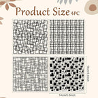 CHGCRAFT 4 Pcs Graffiti Grid Polymer Clay Texture Sheets Abstract Squares Silicone Texture Stamp Seamless Pattern Modeling Pattern Pad Sheets for Jewelry and Earrings Tools, 5.5x5.5 inch