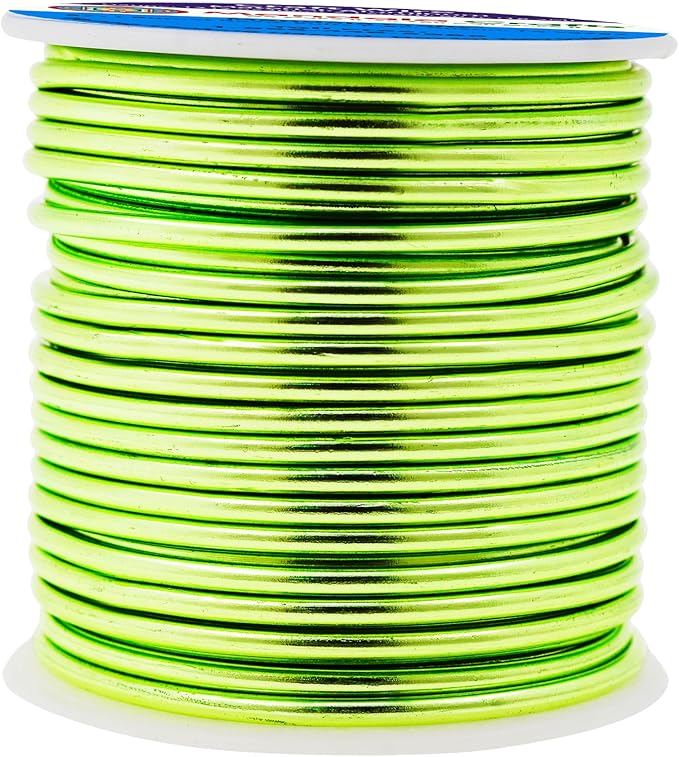 Mandala Crafts 12 Gauge Anodized Aluminum Craft Wire for Jewelry Making - 60 FT Colored Flexible Light Green Wire - Bendable for Bonsai Armature Crafting Sculpting