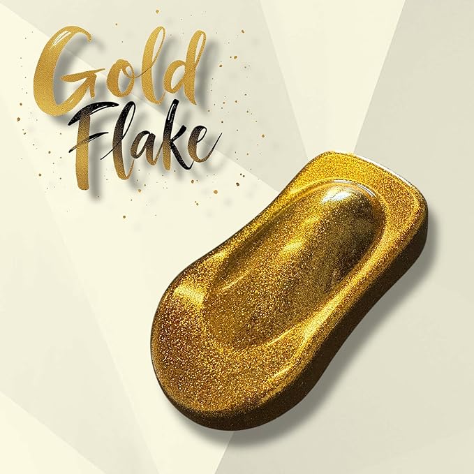 LiME LiNE Sprayable Metal Flake Paint Additive: Solvent Resistant Glitter for Automotive Custom Painting (Gold)