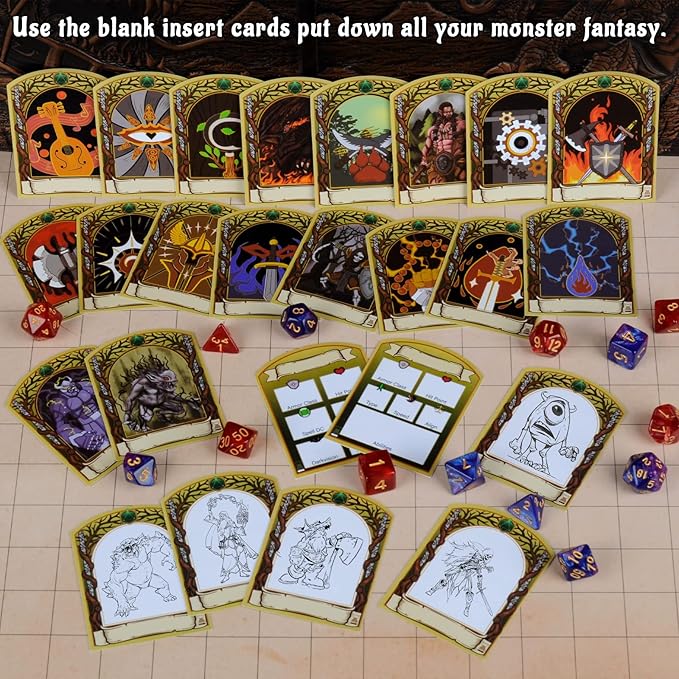 DND Initiative & Combat Tracker Set of 6PCS Erasable Acrylic Top on Screen with Character, Monster Insert Cards DM Tools, Accessories for Dungeons and Dragons, Pathfinder, TTRPGs