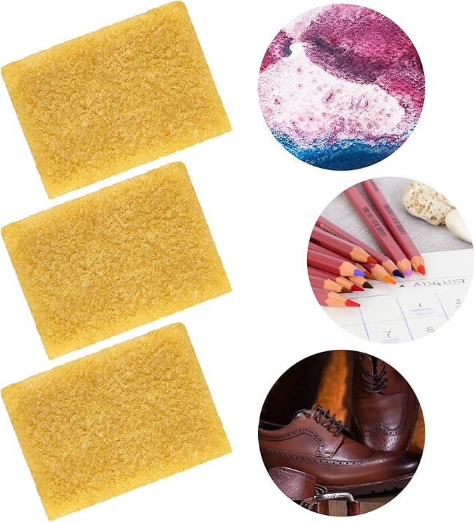 3 PCS 2.8 * 2.0 * 0.31 inches Rubber Cement Eraser, Rubber Eraser, for Removing Adhesive and Residues from Plastic Paper, Large