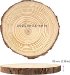 JEUIHAU 6 PCS 8-10 Inches Natural Unfinished Wood Slices, Round Wooden Tree Bark Discs, Wooden Circles for DIY Crafts, Christmas, Rustic Wedding Ornaments