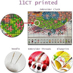 DMCVIVR Stamped Cross Stitch Kits for Adults Beginners Embroidery Kits 11CT Needlepoint Kits Cross Stitch Patterns Embroidery Patterns&Magic Elk 18x18 inch