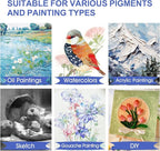 FUMILE Stretched Canvas for Painting Multi 5 Pack Square Canvas 4x4,6x6,8x8,10x10,12x12(1 of Each), Cotton Primed Acid Free Blank Canvases for Oil Paint, Acrylic Paint, Gouache and Tempera.