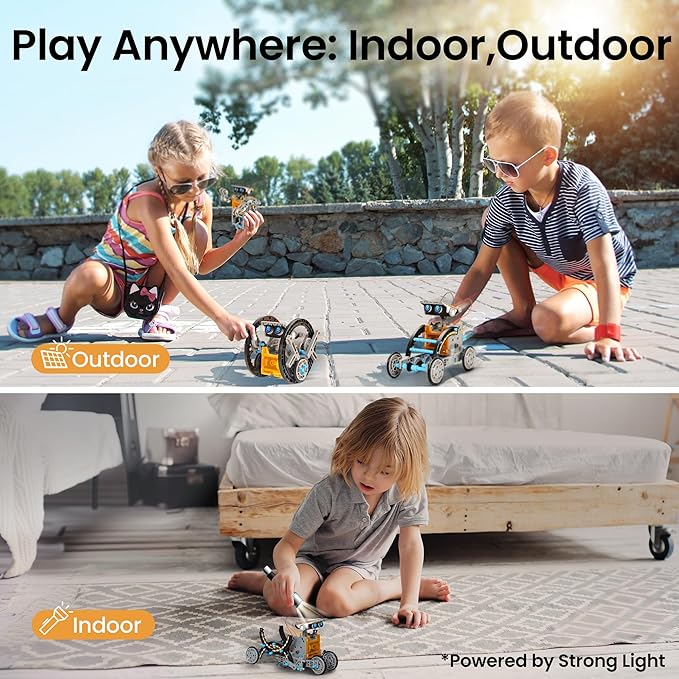Sillbird 12-in-1 Solar Robot Building Kit STEM Gift for Boys Aged 8-13, DIY Science Educational Robotic Toys for Kids Teens Birthday, Powered by The Sun with 190 Pieces
