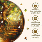 Round Puzzles for Adults 1000 Pieces, Hard Difficult Challenging Puzzles for Adults, Charming Bookstore Jigsaw Puzzles 1000 Pieces for Seniors, 3D Visual Flat Puzzle (26.6 x 26.6in)
