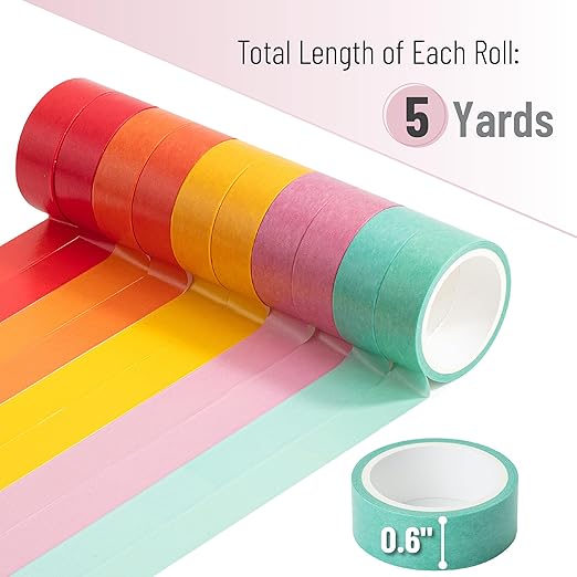 Mr. Pen- Washi Tape Set, 10 Rolls, Summer Design, Decorative Tape, Washi Tapes, Scrapbook Tape, Scrapbook Washi Tape for Journaling, Craft Tape, Washy Tape, Washy-Tape, Cute Washi Tape Pack