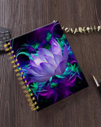 iampanda Spiral Journal Notebook,Chic Floral Strong Twin-Wire Binding with Premium Paper for Girl Women,60 Sheets A5 College Ruled Notebook/Journal,Perfect for School Office Home Gifts,Blue Purple