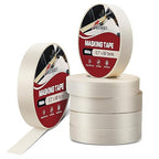 RED WOLF 6 Pack Masking Tape 0.7" x 60 Yards, General Purpose for Painting Arts Crafts Label Car Painting, Sharp Paint Line No Residue Painters Tape White Beige Crepe Paper Tape Heat Resistance