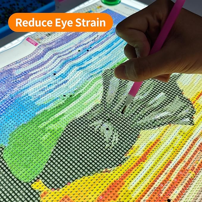 TOHETO A3 Light Board with Bag for Diamond Painting, Super Bright Magnetic Light Pad with Side Buttons, Lightbox for Tracing and Drawing, Corded Light Table for Sketching, Weeding Vinyl (White)