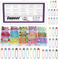 Swpeet 495Pcs 3 Sizes 19mm 28mm 32mm Colorful Safety Pins Assortment Kit, Rust Resistant Steel Small Safety Pin Kit with Clear Case, Mini Safety Pins for Sewing, Clothes, Craft Arts