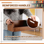 1 Set Wooden CD Storage Box Holder Shelf Cassette Tape Display Racks with Carrying Handles, Organizer Shelf for Movie Cases, DVDs, Each Set Can Store up to 36 Pcs CDs (Brown)