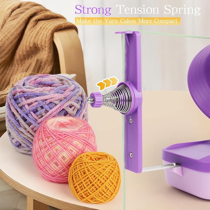 Electric Yarn Winder for Crocheting-Automatic Crochet Yarn Ball Winder for Perfect Neat Cakes-Stepless Speed with Strong Tension, Tangle-Free Knitting Gift for Seniors with Arthritic Hands(B)