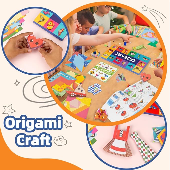 Origami Paper Kit for Kids Ages 5-8 8-12,152 Sheets Origami Paper - 72 Double Sided Patterns with Instructional Book,DIY Art Craft Projects,Travel Game Activity,Gift for Boys Girls Beginners