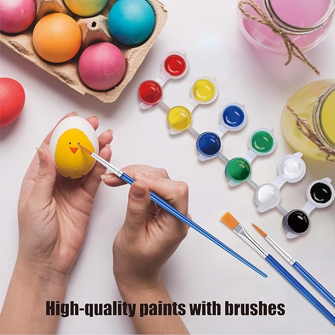 20 Pack 6 Colors Mini Acrylic Paint and Brushes Set for Kids Party Favor, Individual Paints Strips Sets with Brush for Kid, Student Painting Kit for Canvas