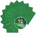 Green Glitter HTV Sparkly Heat Transfer Vinyl – 12 Pcs 12x10Inch Iron-On Vinyl Sheets for T‑Shirts & DIY Craft Gifts, Easy to Cut & Weed, No‑Flake & Washable, Work with All Cutter Machines
