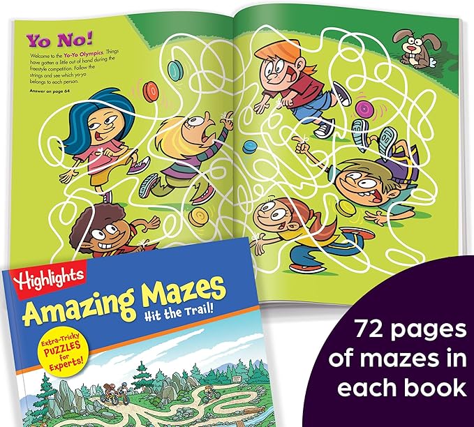 Highlights for Children Amazing Mazes Expert Maze Books for Kids Ages 6 and Up, 144 Pages, 2-Pack of Activity Books for Kids, Screen Free Fun and Challenging Mazes