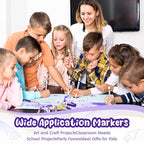 18 Pcs Line Washable Markers Bulk Purple Fine Tip Markers Set Coloring Thin Tip Drawing Washable Pen for Kids Toddler Teacher Art School Classroom Back to School Gender Reveal Party Supplies,Ages 6+