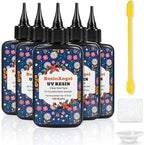 500g UV Resin kit, Crystal Clear Hard, Premixed UV Epoxica Resina Fast Curing Sunlight Activated with Casting Tools for Beginners Jewelry Making, DIY Art Crafts, Coating