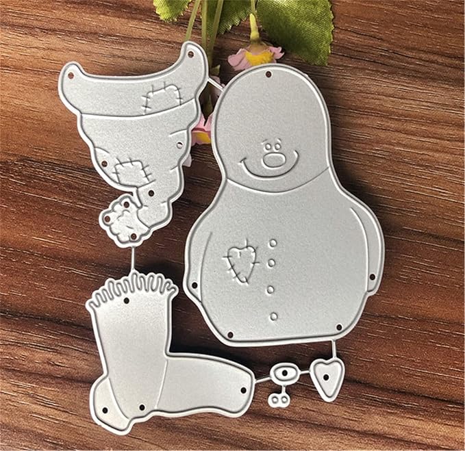 Metal Cutting Dies DIY Merry Christams Embossing Stencil Template Scrapbooking Card Making Mold Photo Album Arts Crafts Tools(6 Pcs Snowman-9.4x6.2cm)
