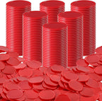 Coopay 1 1/2 Inches Plastic Poker Chips Learning Counters Disks Bingo Chip Counting Discs Markers for Math Practice and Poker Card Game Tokens, Teaching Rewards, 200 Pieces (Red)