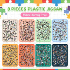 8 Pcs 15'' x 10.5'' Extra Large Puzzle Sorting Trays Stackable Puzzle Trays for Sorting Piece Sorter Jigsaw Storage Accessory for Sorting 2000/3000/5000/6000 Pieces