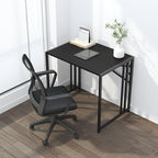 Lutown Teen Folding Computer Desk - 32 inch, Writing & Gaming, Small Space Office Desk, Black, No Assembly Required