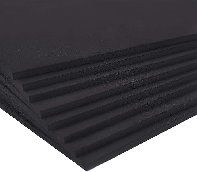 24 Ct Sheets Black EVA Cosplay Foam in 9” x 12’’ Sheets; High Density Thick Foam 85 kg/m³, 6mm (1/4”); Great for Costumes, Props, Armor, Masks, Arts and Crafts Projects