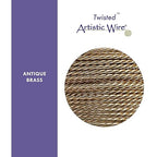 Artistic Wire, 22 Gauge / .64 mm Tarnish Resistant Colored Copper Craft Wire, Round Twist, Antique Brass Color, 8 yd / 7.31 m
