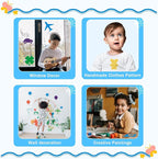 24 Pieces Stencils for Kids,Large Drawing Stencils Chalk Template,8 Inches Washable Shape Template Kit for Crafts,Painting Drawing for Kids Toddlers Preschool(Food, 8 inch)