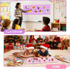 Foldable Felt Board - Double-Sided Flannel Story Board for Preschool Learning, Interactive Storytelling & Play | 33" x 12" Portable Felt Play Board for Home & Classroom Use (Pink)