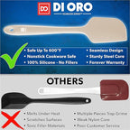 DI ORO Silicone Spatula - 600°F Heat-Resistant Rubber Kitchen Spatula for Baking, Scraping, & Mixing - BPA Free Nonstick Cookware Safe Flexible Utensil for Cooking - Dishwasher Safe (Clay)