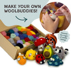 Woolbuddy Wool Roving– 60 Assorted Corriedale Colors for Needle Felting – Soft Multi-Color Wool Fiber for Wet & Dry Felting, DIY Felting Kit for Adults & Beginners