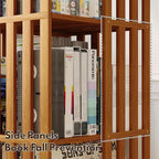 XIMN 360° Rotating Bamboo CD/DVD Shelf - 6-Tier Space-Saving Media Storage Cabinet for Movies, Organizer with Super Compact Design (Walnut, 4 Tier)