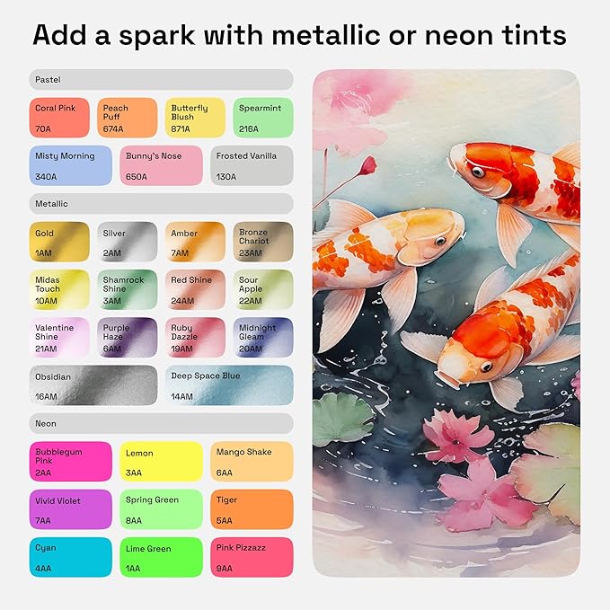 ARTISTRO Watercolor Paint Set, 100 Vivid Colors in Portable Box, Palette set Including Metallic, Fluorescent, Pastel Colors. Perfect Travel Watercolor Set for Artsits, Amateur, Hobbyists and Painting Lovers