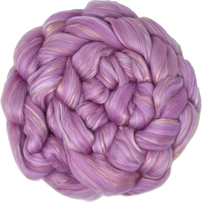 Merino Silk Luxe Tonal Designer Blend. Superfine Merino, Mulberry Silk, Tussah Silk. Top Roving for Spinning or Felting. Pastel Passion 4oz