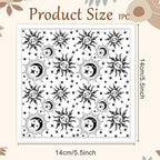 CHGCRAFT Sun Moon Stars Polymer Clay Texture Sheets Silicone Texture Stamp Clay Texture Mat Modeling Pattern Pad Texture Sheets for Jewelry and Clay Earrings Tools, 5.5x5.5 inch