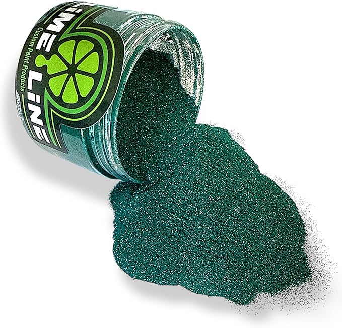 LiME LiNE Sprayable Metal Flake Paint Additive: Solvent Resistant Glitter for Automotive Custom Painting (Turquoise)