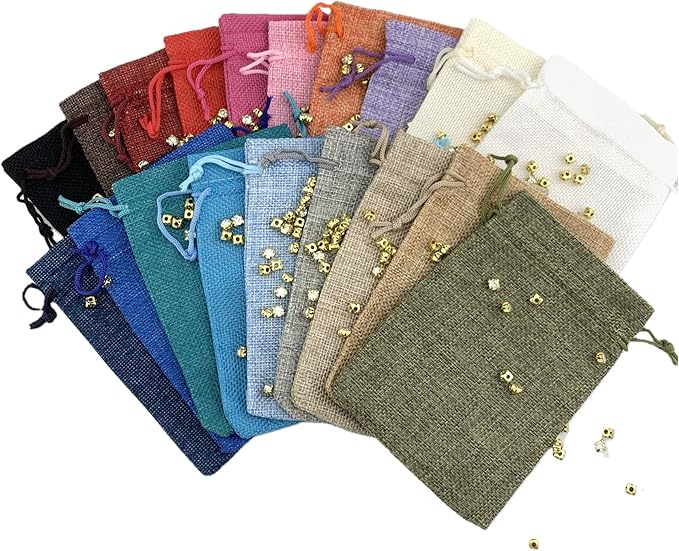 Palmhomee Pack of 20 Burlap Gift Bags with Drawstring Linen Jewelry Pouches Wedding Hessian Jute Bags for Birthday Jewelry and Treat Pouches Party Wedding Favors Gift Art and DIY Craft (3.6x4.8