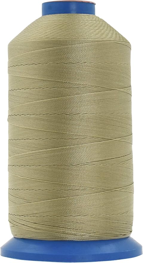 Mandala Crafts Bonded Nylon Thread Beige Heavy Duty Sewing Threads - 800 YDs Size 277 840D T270 Tex 270 Thread for Leather Jeans Weaving Outdoor Marine Upholstery Threads