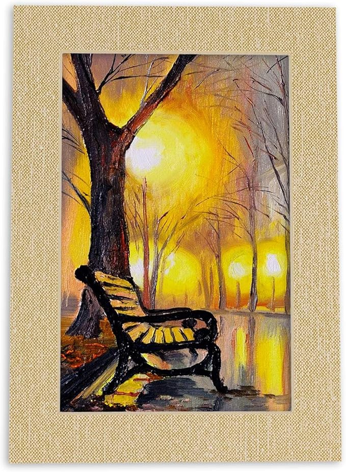 Pack of 25 Acid Free 11x14 Mats Bevel Cut for 8.5x11 Photos - Fresh Linen Canvas Precut Matboards For Pictures, Photos, Framing - 4-ply Thickness