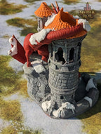 Dragon 3D Printed Dice Tower - Mythic Roll Collection - Unchained Games - Ascend to New Heights with your Rolls! (18.) Silk-Blood Red)