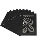 Pack of TEN 11x14 Mats Bevel Cut for 8.5x11 Photos - Acid Free Dark Grey Suede Precut Matboards For Pictures, Photos, Framing - 4-ply Thickness