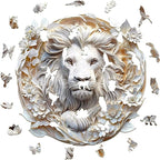 Wooden Puzzles Adults, 3D Paper Lion Wooden Puzzles 200 Pieces, Unique Animal Shaped Wood Challenging Jigsaw Puzzles Gifts for Adults, 11.4x11.2in
