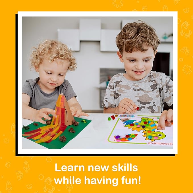 Craftikit® 20 Award-Winning Dinosaur Crafts for Kids - Award-Winning All-Inclusive Fun Dinosaur Crafts for Kids Ages 3-5, Organized Toddler Craft Kit